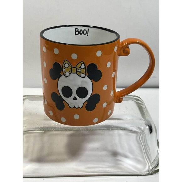Halloween Cofee Tea Mug Cup Skull Crossbones Hair Bow Large BOO Spectrum Desi - Picture 9 of 9